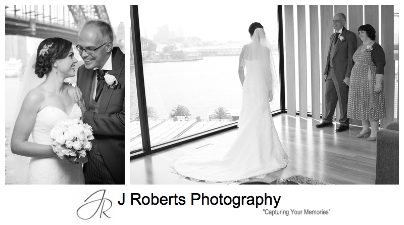Bride with proud parents - sydney wedding photography 